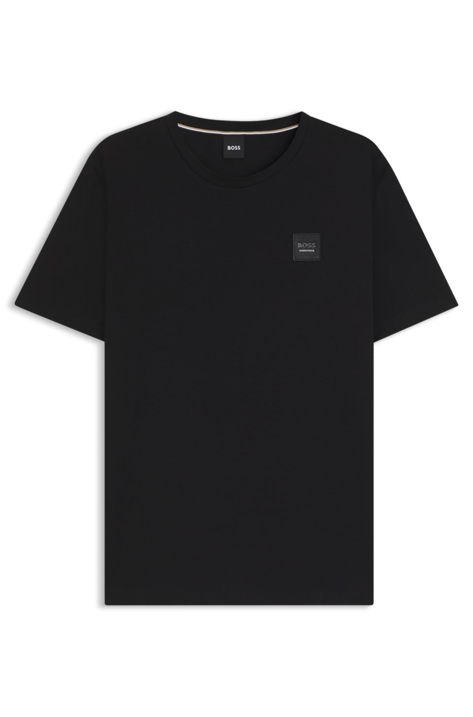 Equestrian stretch-cotton T-shirt with logo patch