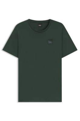 Equestrian stretch-cotton T-shirt with logo patch 1