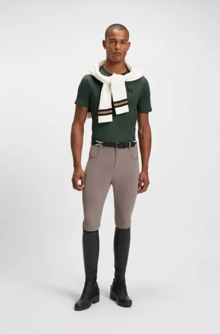 T-shirt d’équitation en coton stretch avec écusson à logo