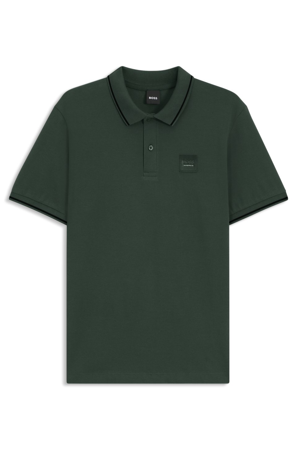 Equestrian stretch-cotton polo shirt with logo patch
