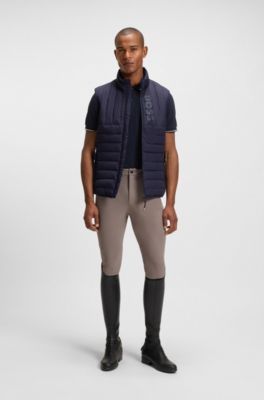 Polo van stretchkatoen met logopatch voor de ruitersport, Donkerblauw