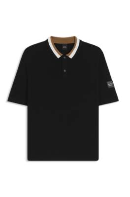 Equestrian cotton sweater with polo collar 1