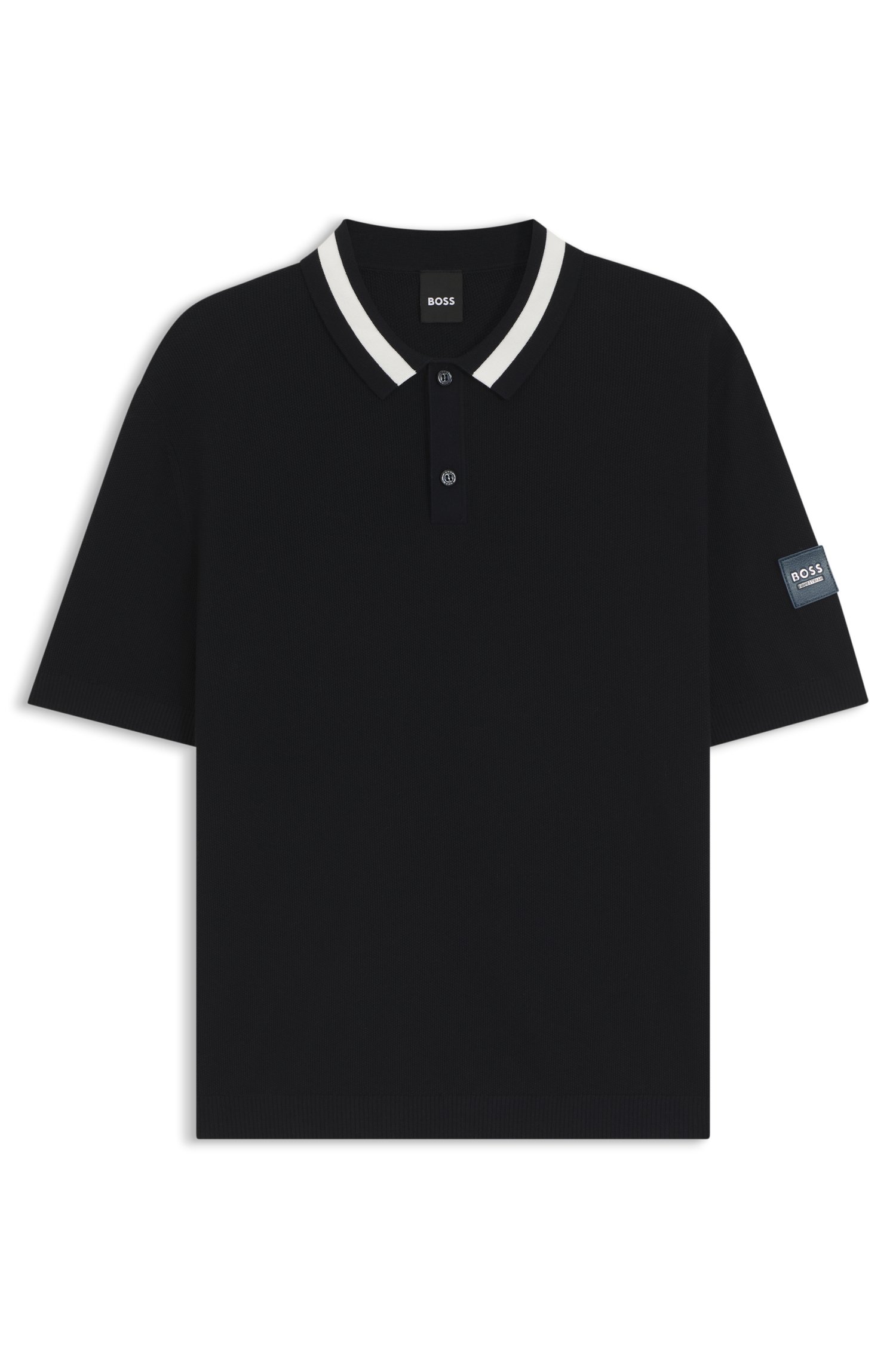 Boss Equestrian cotton sweater with polo collar pikéer herr