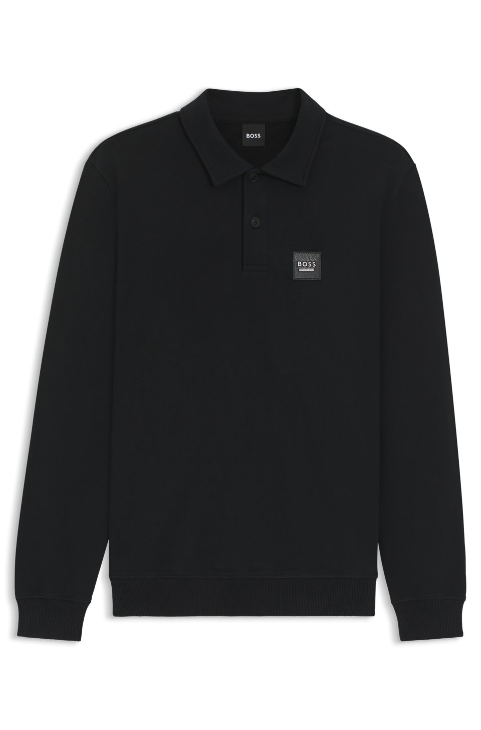 Equestrian stretch-cotton knit polo with logo patch