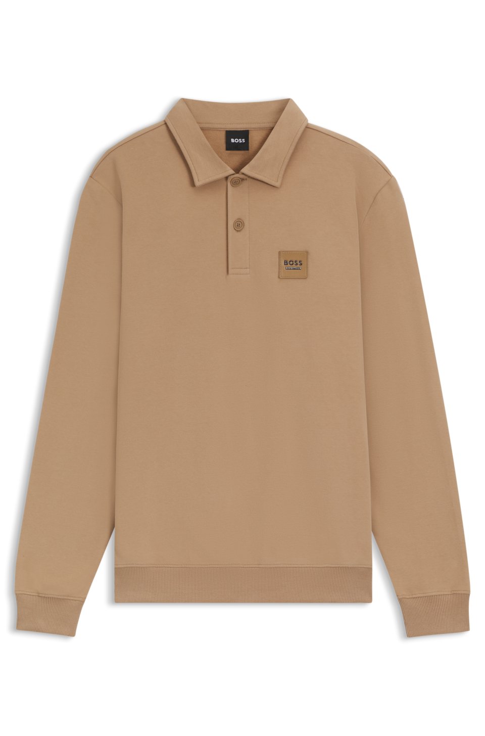 Equestrian stretch-cotton knit polo with logo patch