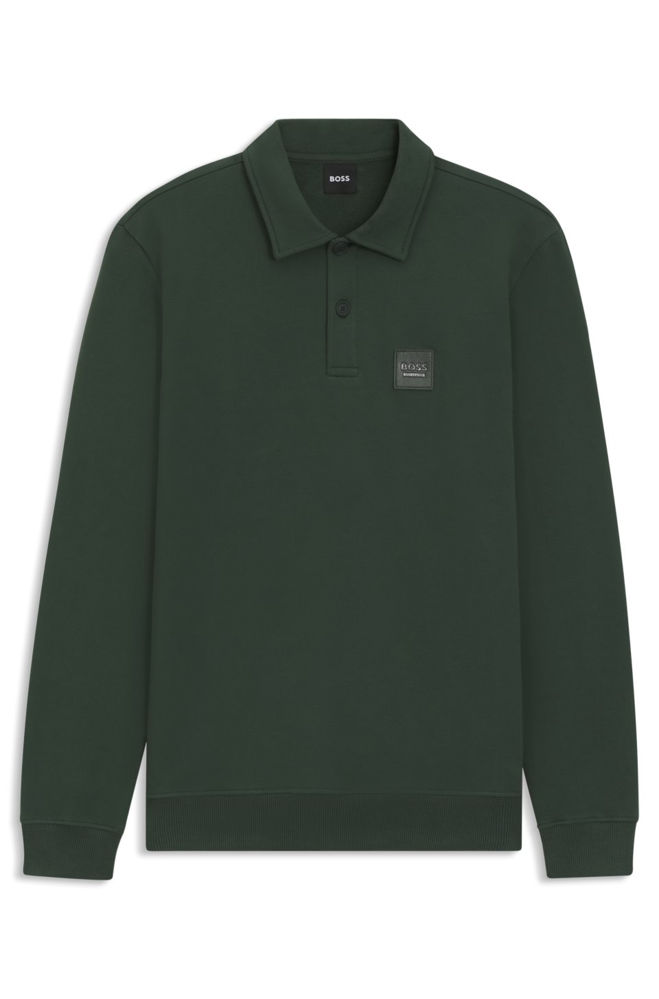 Equestrian stretch-cotton knit polo with logo patch
