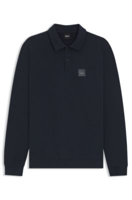 BOSS - 乗馬 ストレッチコットン ニットポロシャツ ロゴパッチ 