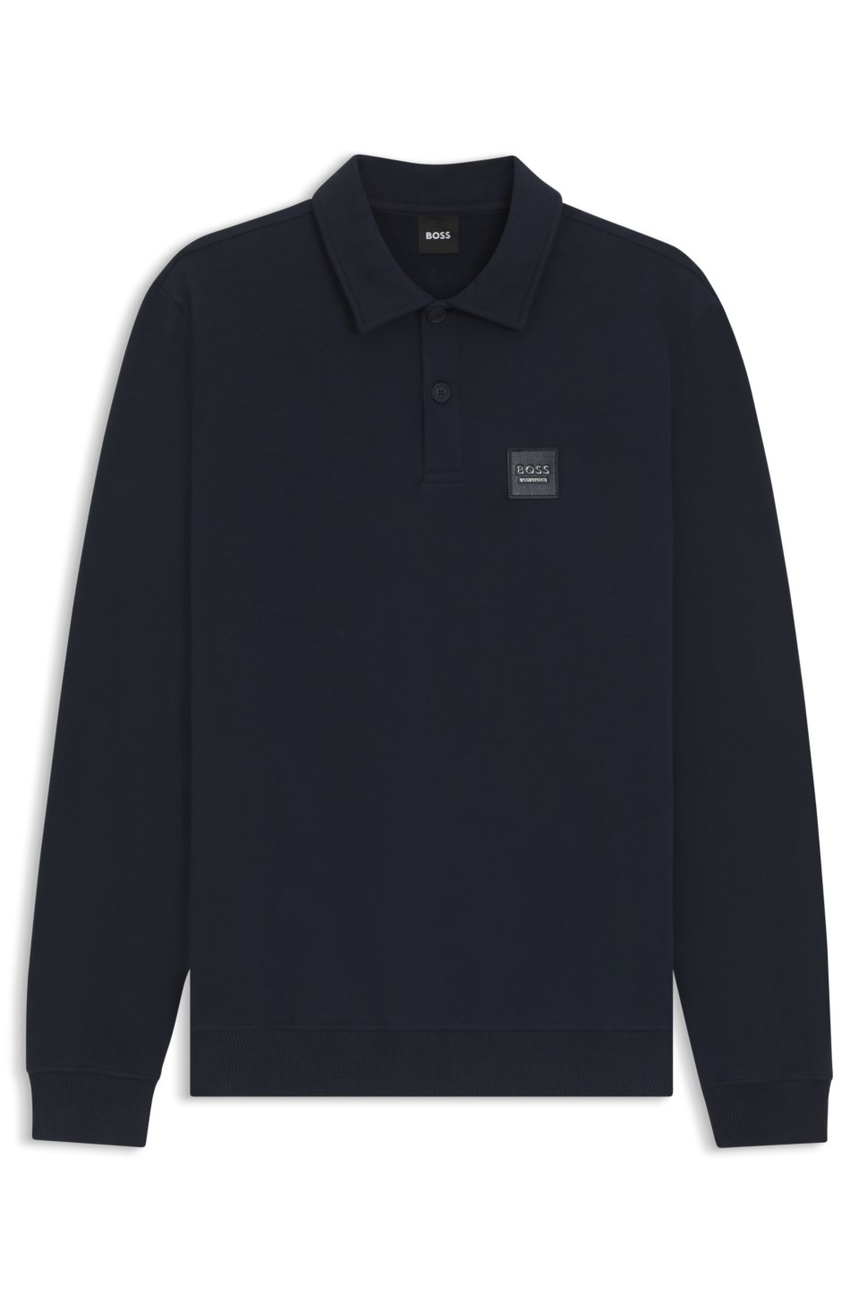 Equestrian stretch-cotton knit polo with logo patch