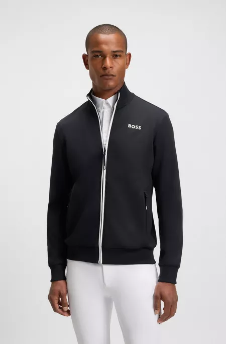 Equestrian zip-up jacket with signature-stripe trims