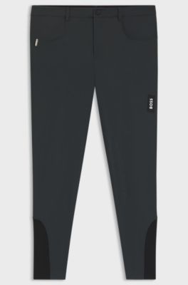 Equestrian knee-grip breeches in power-stretch fabric, Dark Green