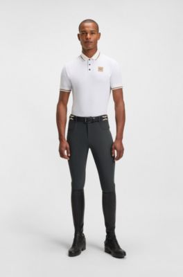 Equestrian knee-grip breeches in power-stretch fabric, Dark Green