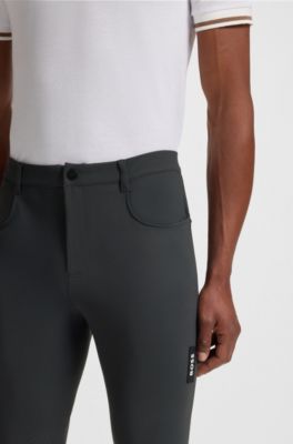 Pantalon d&rsquo;&eacute;quitation en tissu power-stretch &agrave; empi&egrave;cements agrippants au niveau des genoux, Vert sombre