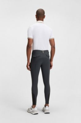 Equestrian knee-grip breeches in power-stretch fabric, Dark Green