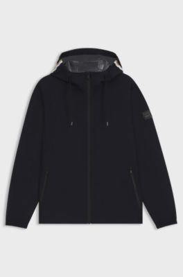 Chaqueta impermeable de equitaci&oacute;n con capucha ajustable, Azul oscuro