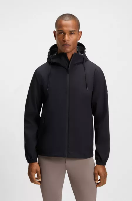 Equestrian waterproof jacket with adjustable hood