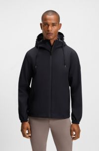 Equestrian waterproof jacket with adjustable hood, Dark Blue