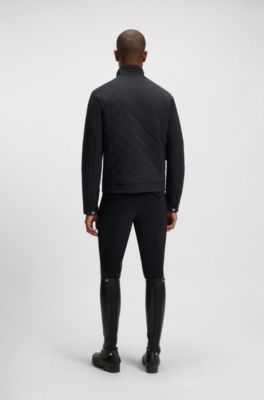 Quiltad ridjacka med vattenavvisande finish, Svart