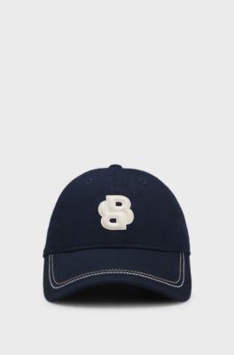 Equestrian cotton cap with Double B monogram, Dark Blue