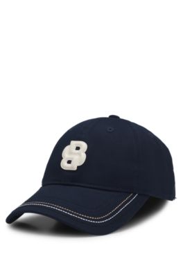 Equestrian cotton cap with Double B monogram, Dark Blue