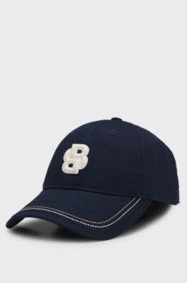 Equestrian cotton cap with Double B monogram, Dark Blue