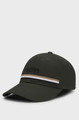 Equestrian cotton cap with embroidered logo, Dark Green