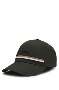 Equestrian cotton cap with embroidered logo, Dark Green
