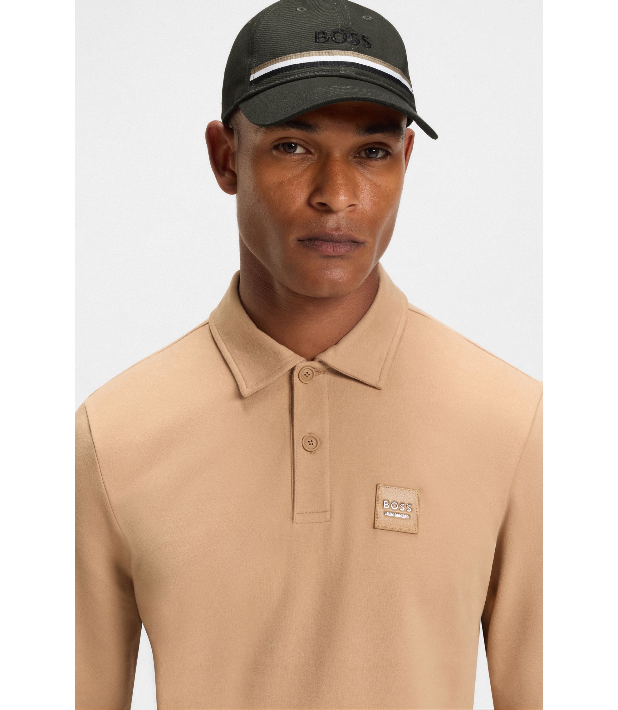 BOSS - 乗馬 コットン キャップ ロゴエンブロイダリー - ダークグリーン
