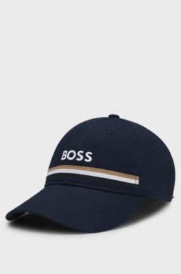 Equestrian cotton cap with embroidered logo, Dark Blue