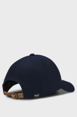 Equestrian cotton cap with embroidered logo, Dark Blue