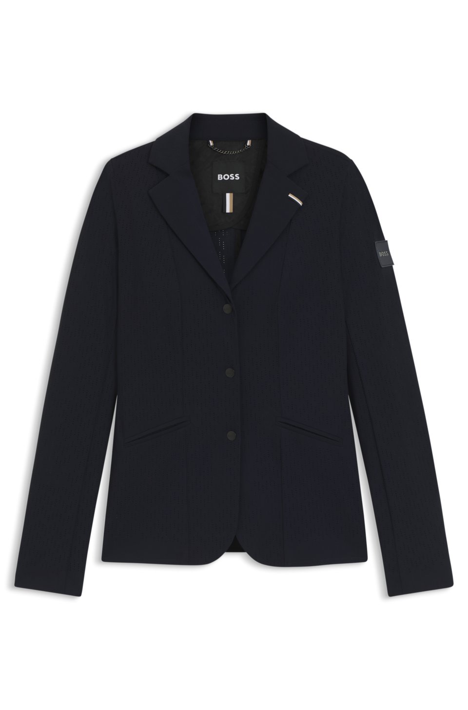 Equestrian show jacket in perforated stretch fabric