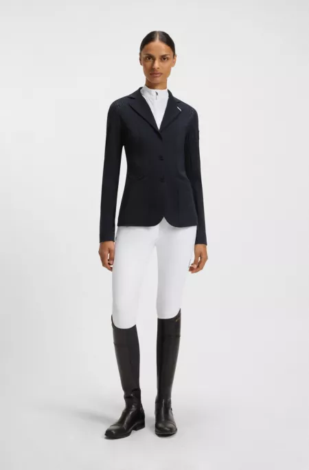 Equestrian show jacket in perforated stretch fabric