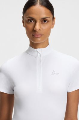 Equestrian show shirt in super-stretch material, Wit