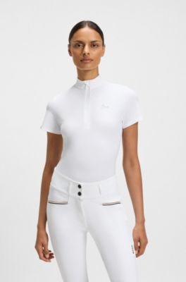 Equestrian show shirt in super-stretch material, White