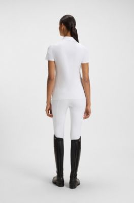 Equestrian show shirt in super-stretch material, White