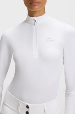 Equestrian show shirt in super-stretch material, White