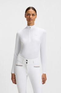 Equestrian show shirt in super-stretch material, White