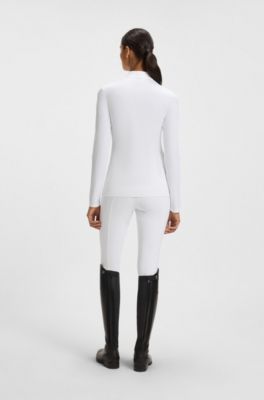 Equestrian show shirt in super-stretch material, White
