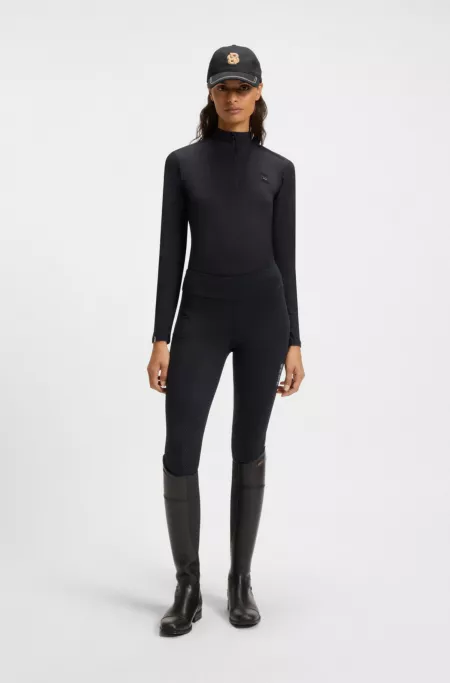 Reitsport-Trainingshemd mit Logo-Aufnäher