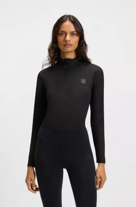 Reitsport-Trainingshemd mit Logo-Aufnäher