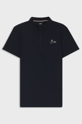 Equestrian training shirt with handwritten logo, Dark Blue