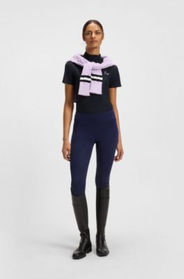 Equestrian training shirt with handwritten logo, Dark Blue