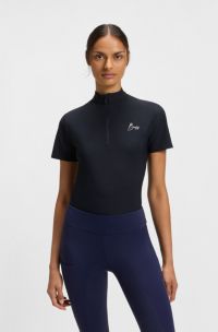 Equestrian training shirt with handwritten logo, Dark Blue