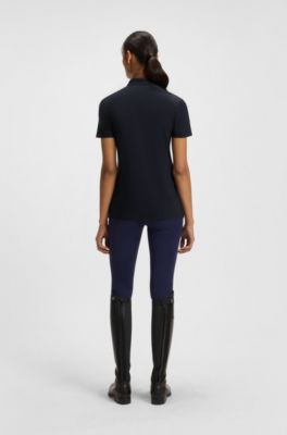 Equestrian training shirt with handwritten logo, Donkerblauw