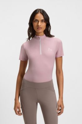 Equestrian training shirt with handwritten logo, Light Purple