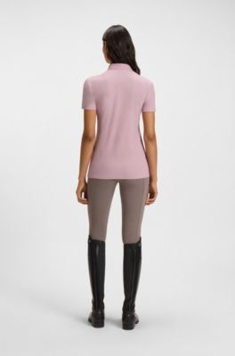 Camicia da equitazione per l'allenamento con logo scritto a mano, Luce viola