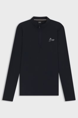 Camicia da equitazione per l'allenamento con logo scritto a mano, Blu scuro