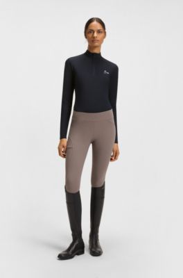 Equestrian training shirt with handwritten logo, Dark Blue