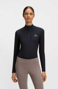 Equestrian training shirt with handwritten logo, Dark Blue