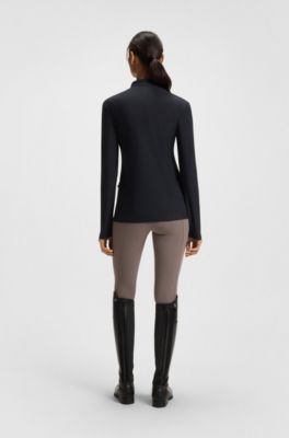 Equestrian training shirt with handwritten logo, Dark Blue