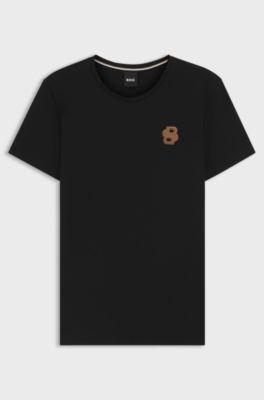 T-shirt en coton stretch d&rsquo;inspiration &eacute;questre avec monogramme Double B, Noir
